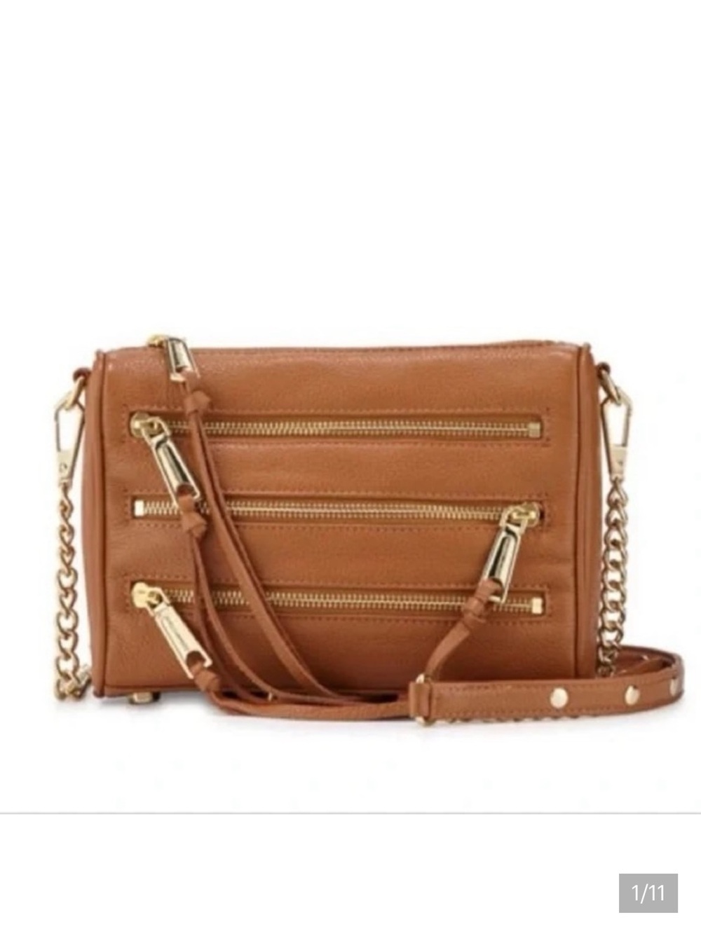 Rebecca Minkoff Cognac Crossbody with Gold Hardware